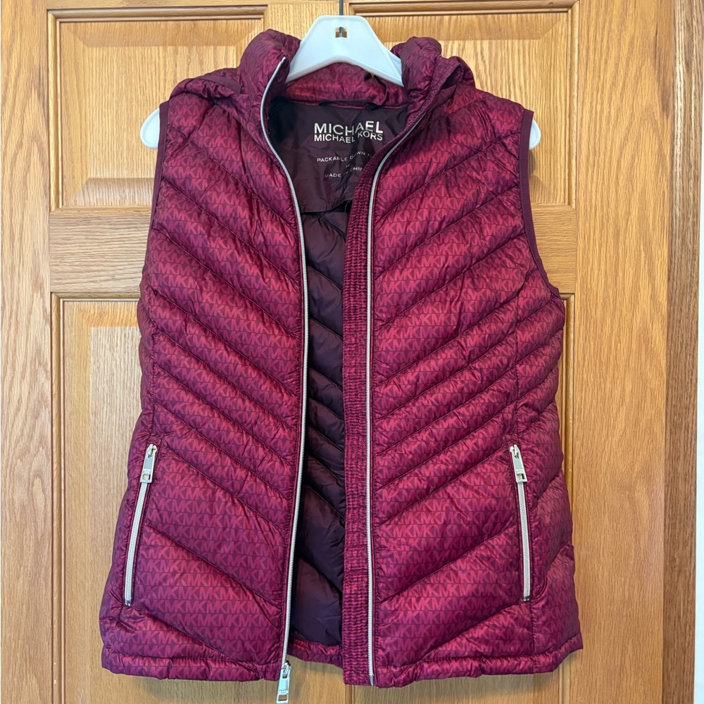 Michael Kors Women's Maroon Down Vest